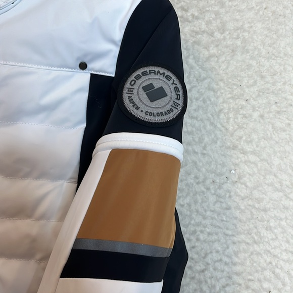 NWT Obermeyer Womens White/Brown/Black Colorblock Alta Jacket Size 4 - Picture 6 of 13